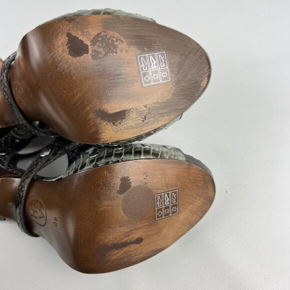 Ash Womens Gray Snake Gladiator Platform Sandals Strappy Heels size EU 40 US 10 - Picture 14 of 16